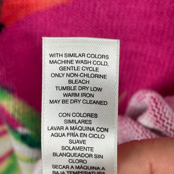 Chicos Sweater 3 / XL Pink Floral Tropical Knit Top Pullover Art to Wear Beachy - Picture 6 of 9